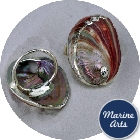 8262 - Silver Edge Napkin Ring - Red Abalone (2 Pack)